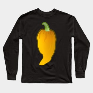 Yellow Ghost Chili Pepper Long Sleeve T-Shirt